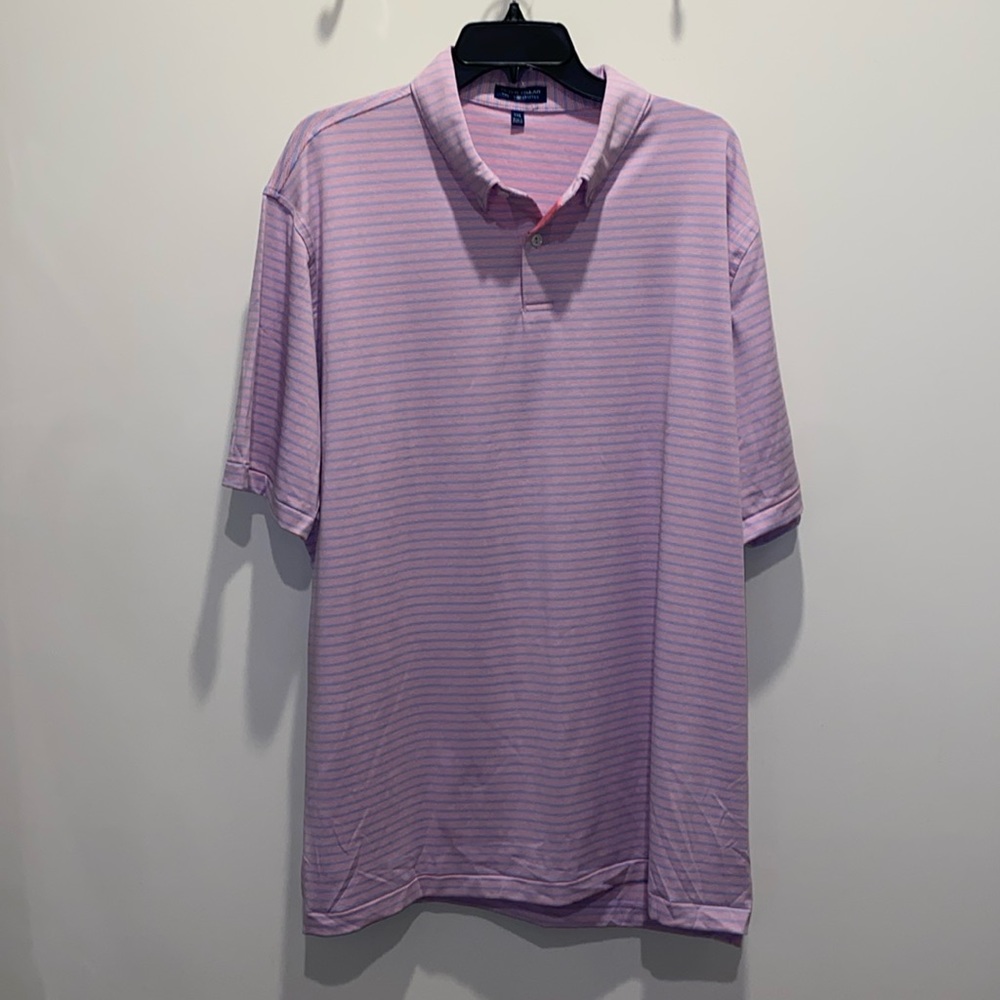 Peter Millar Crown Crafted Striped Button Down short sleeve polo XXL
